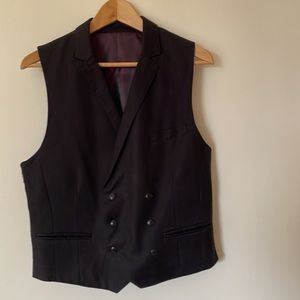 Men’s black three button vest